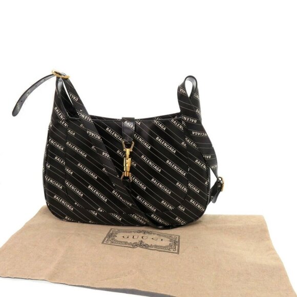GUCCI Jackie 1961 Balenciaga Collaboration Black Shoulder Bag - Picture 3 of 9